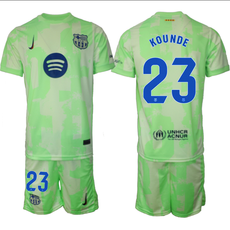 Men 2024-2025 Club Barcelona away Green #23 Soccer Jersey->barcelona jersey->Soccer Club Jersey